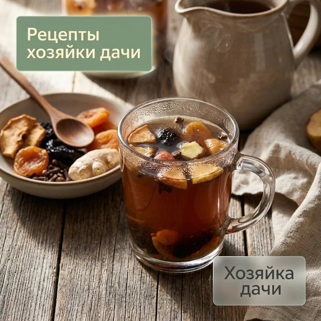 🍎 Узвар с имбирём и гвоздикой — ароматный напиток для прохладных вечеров