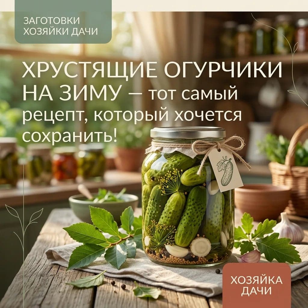 Хрустящие огурчики на зиму — тот самый рецепт, который хочется сохранить!