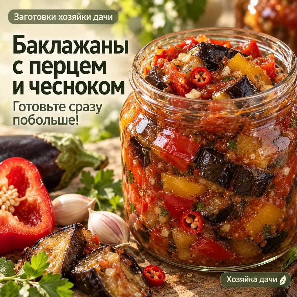 🍆 Баклажаны с перцем и чесноком — готовьте сразу побольше!