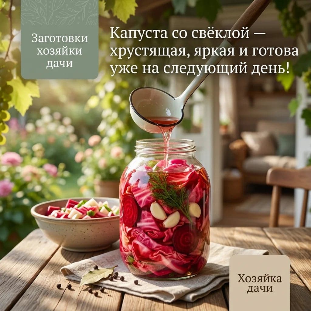 🥬 Капуста со свёклой — хрустящая, яркая и готова уже на следующий день!