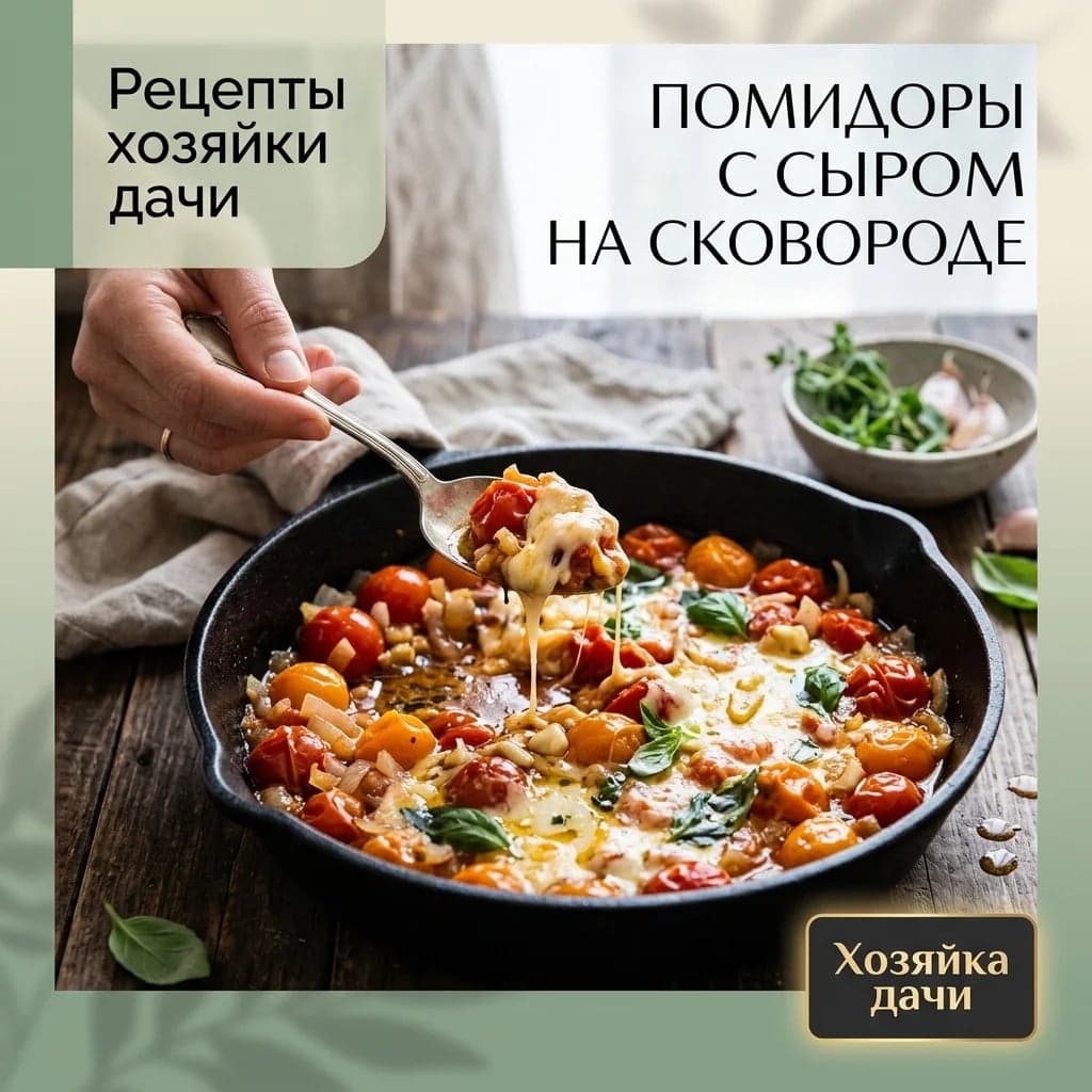 Помидоры с сыром на сковороде