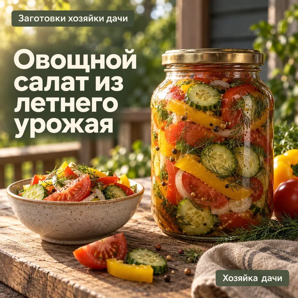 🥒 Овощной салат из летнего урожая