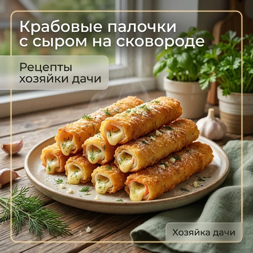 Крабовые палочки с сыром на сковороде