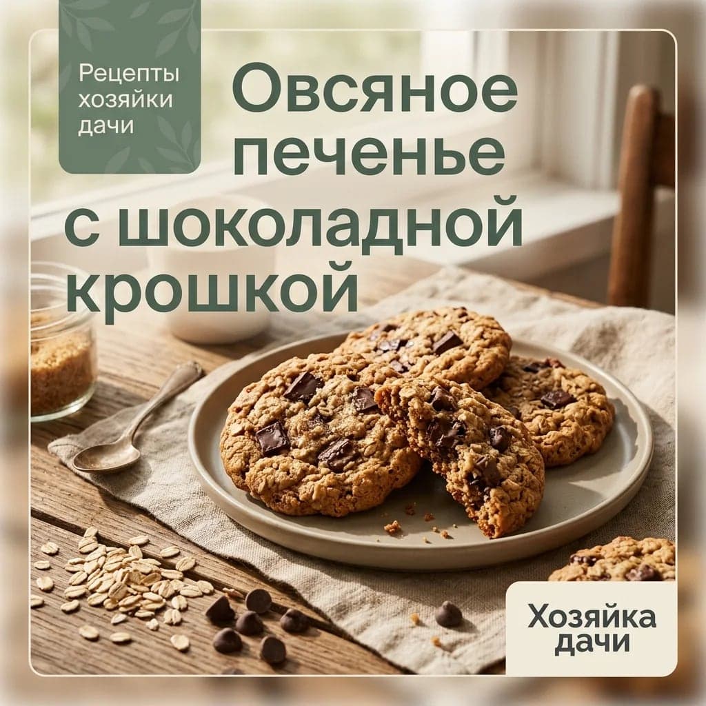 Овсяное печенье с шоколадной крошкой
