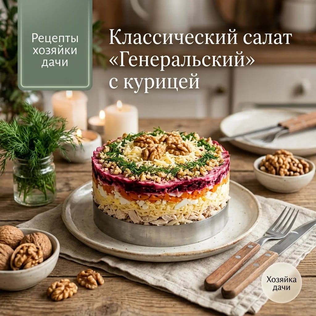Классический салат «Генеральский» с курицей