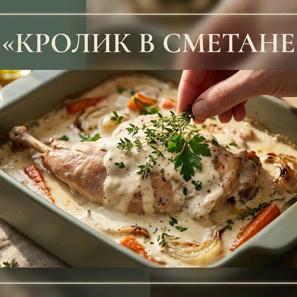 Кролик в духовке в сметанном соусе