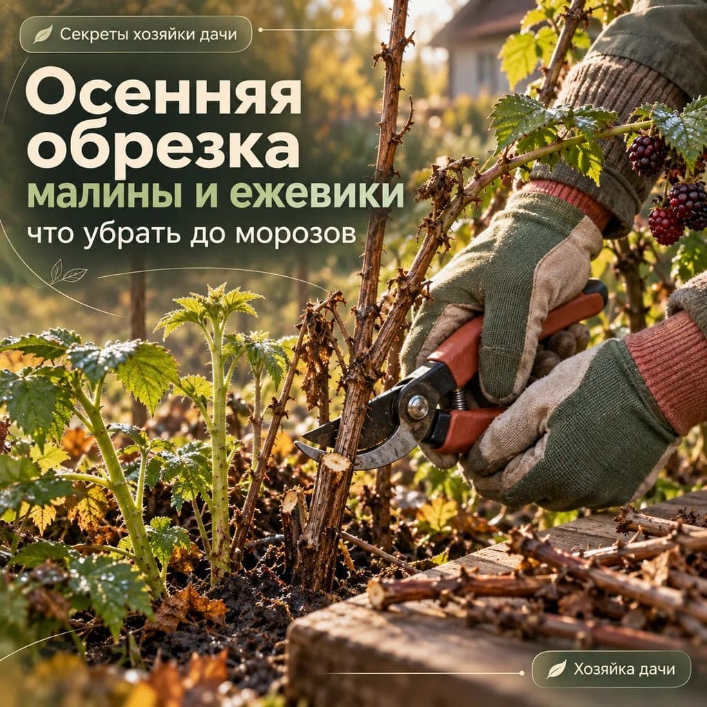 Осенняя обрезка малины и ежевики: что убрать до морозов