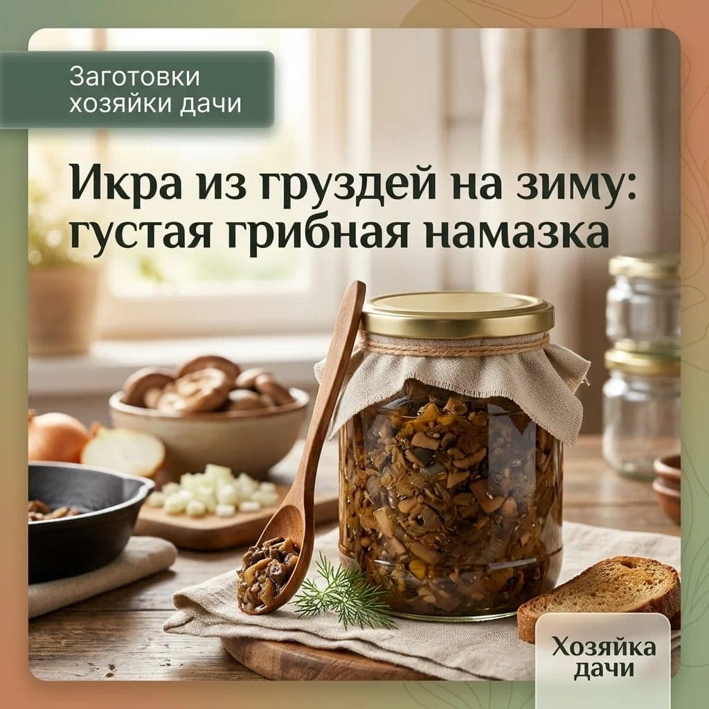Икра из груздей на зиму: густая грибная намазка