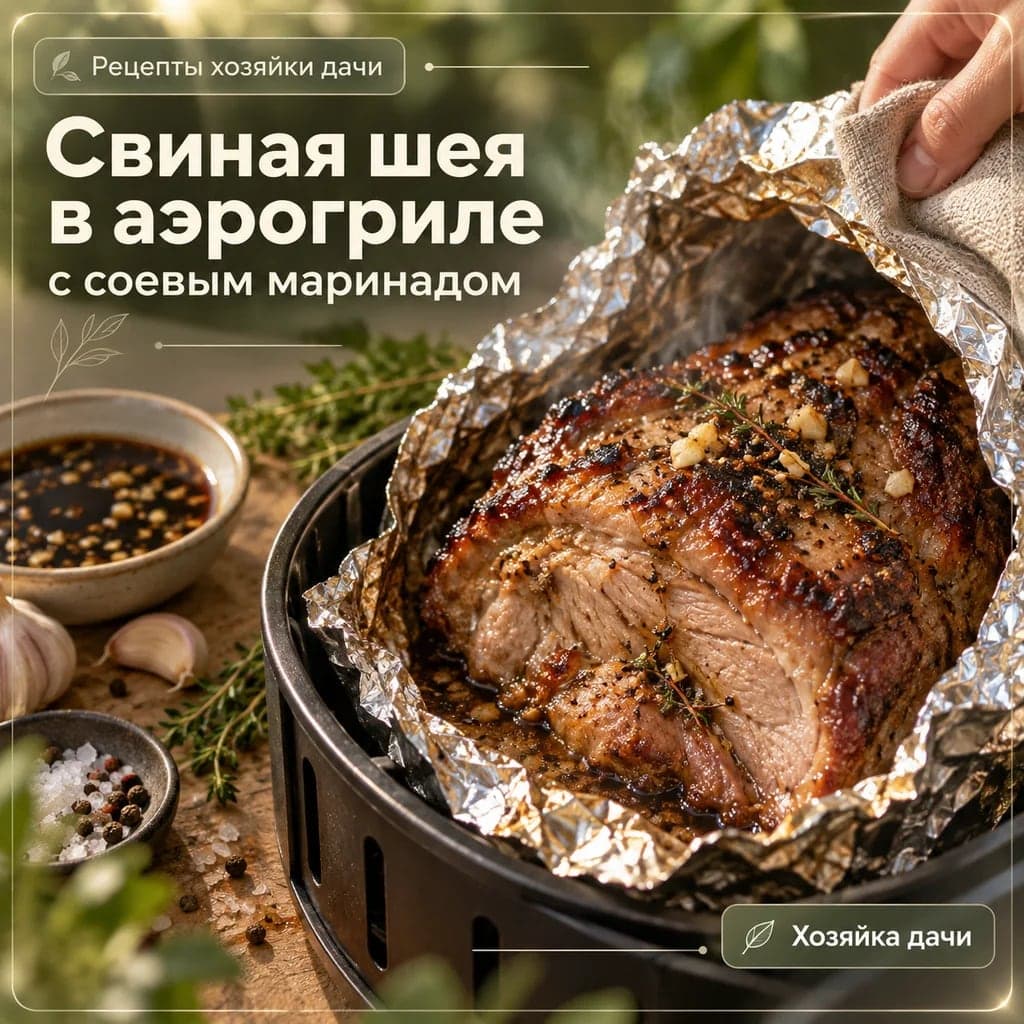Свиная шея в аэрогриле с соевым маринадом