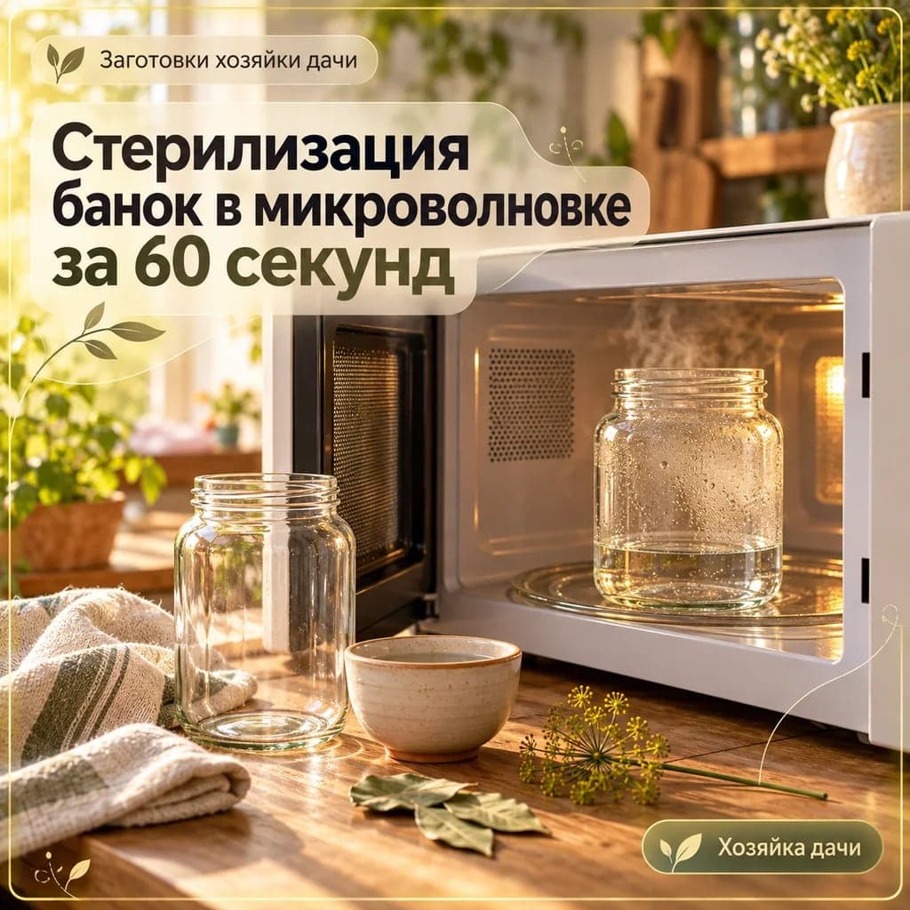 Банки для заготовок: стерилизация в микроволновке за 60 секунд