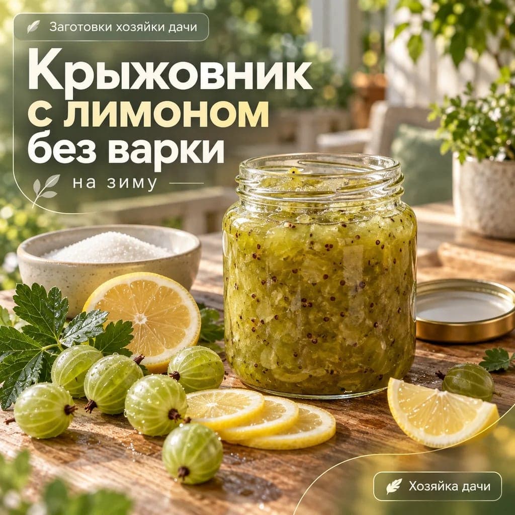 Крыжовник с лимоном без варки на зиму