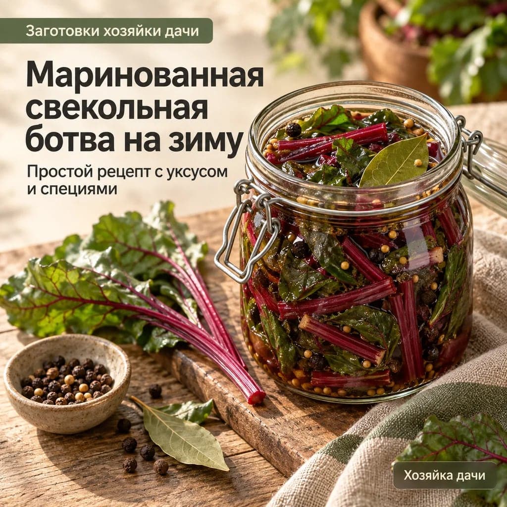 Маринованная свекольная ботва на зиму: простой рецепт с уксусом и специями