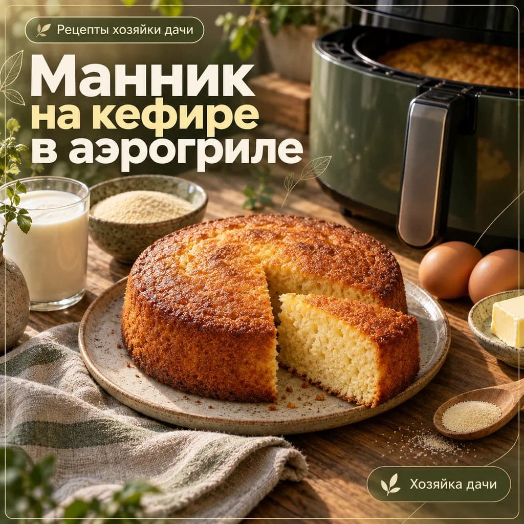 Манник на кефире в аэрогриле
