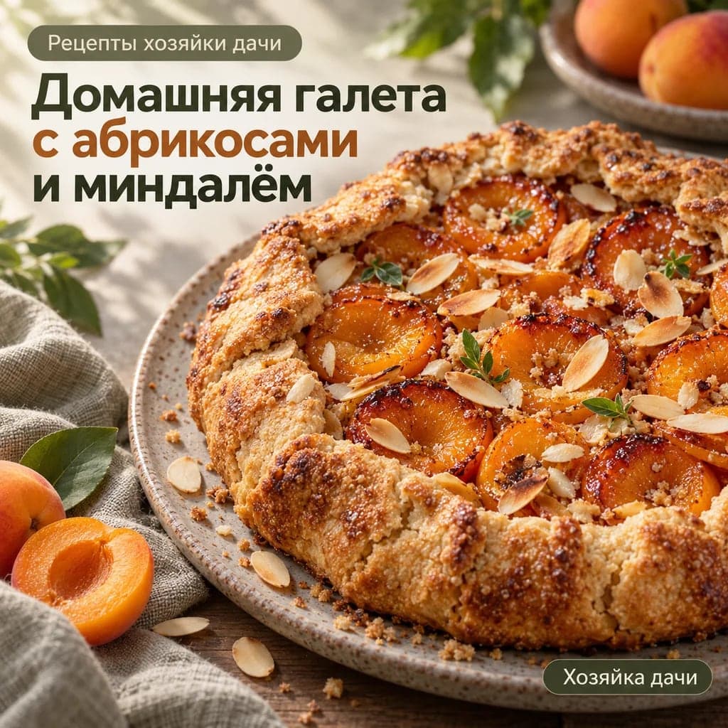Домашняя галета с абрикосами и миндалём