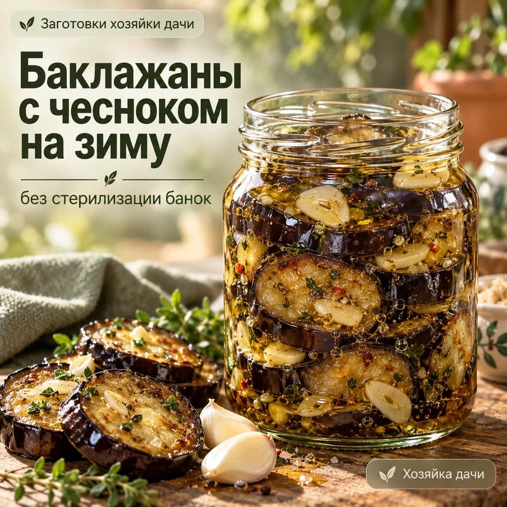 Баклажаны с чесноком на зиму без стерилизации наполненных банок