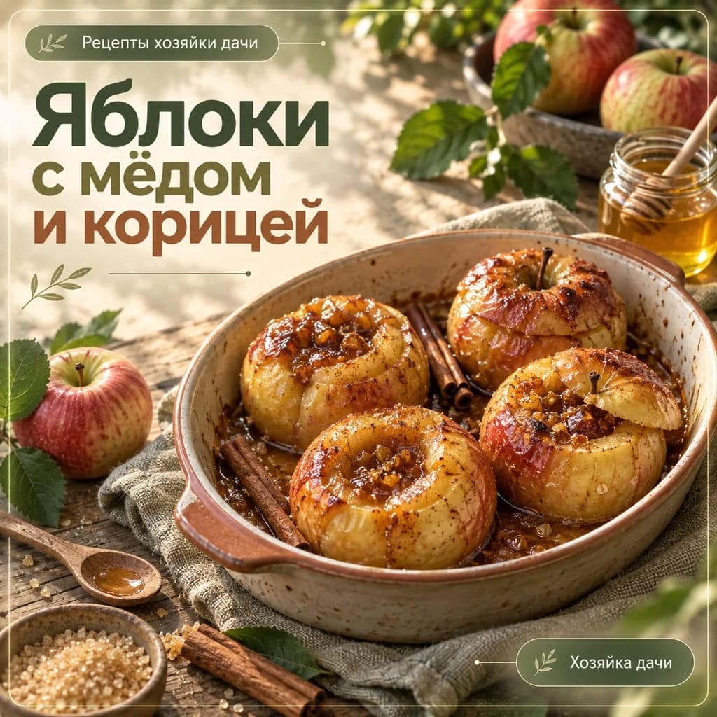 Как запечь яблоки с медом и корицей в духовке