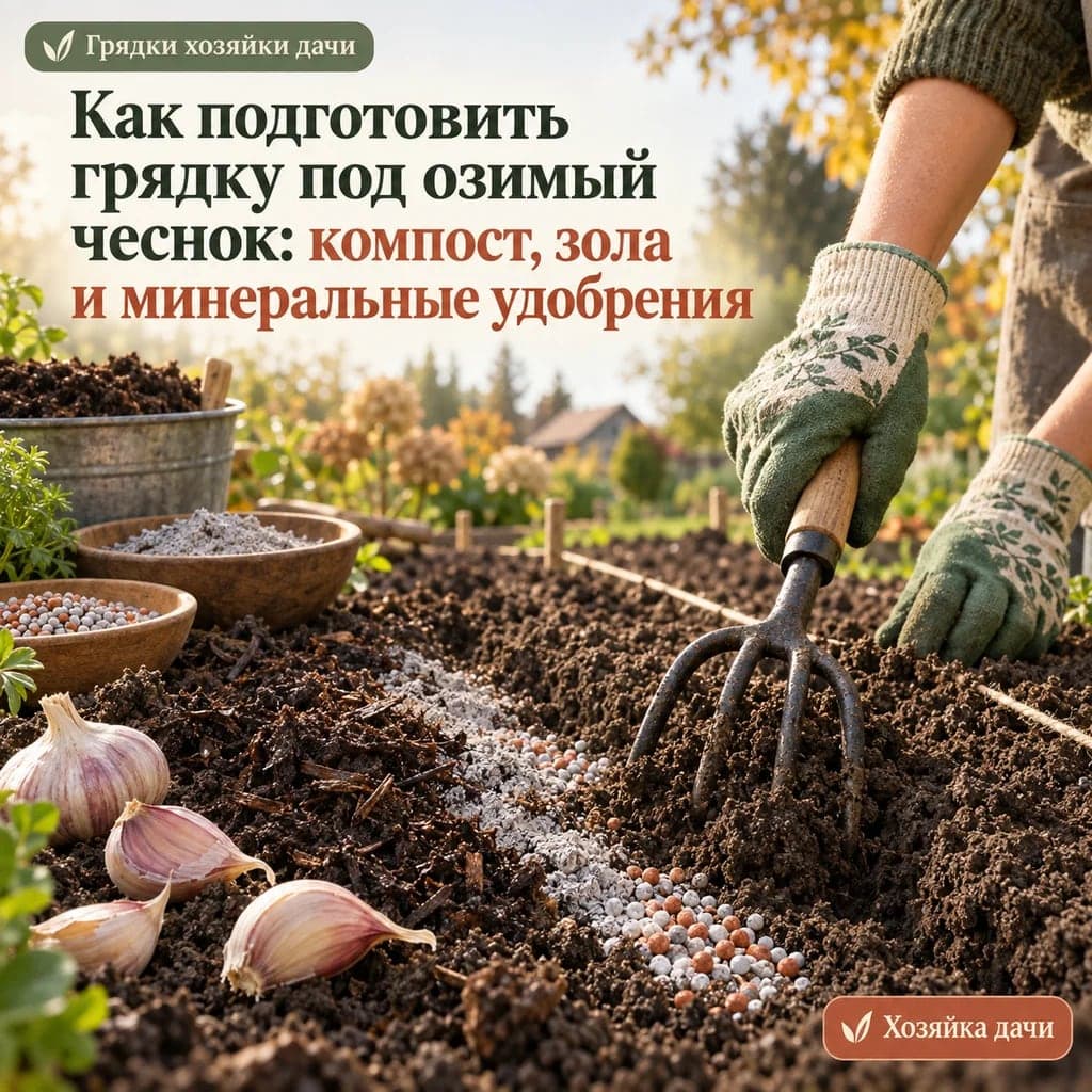 Как подготовить грядку под озимый чеснок: компост, зола и минеральные удобрения
