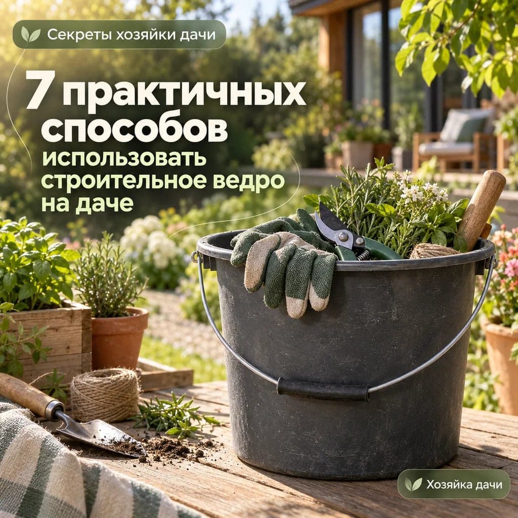 7 практичных способов использовать строительное ведро на даче