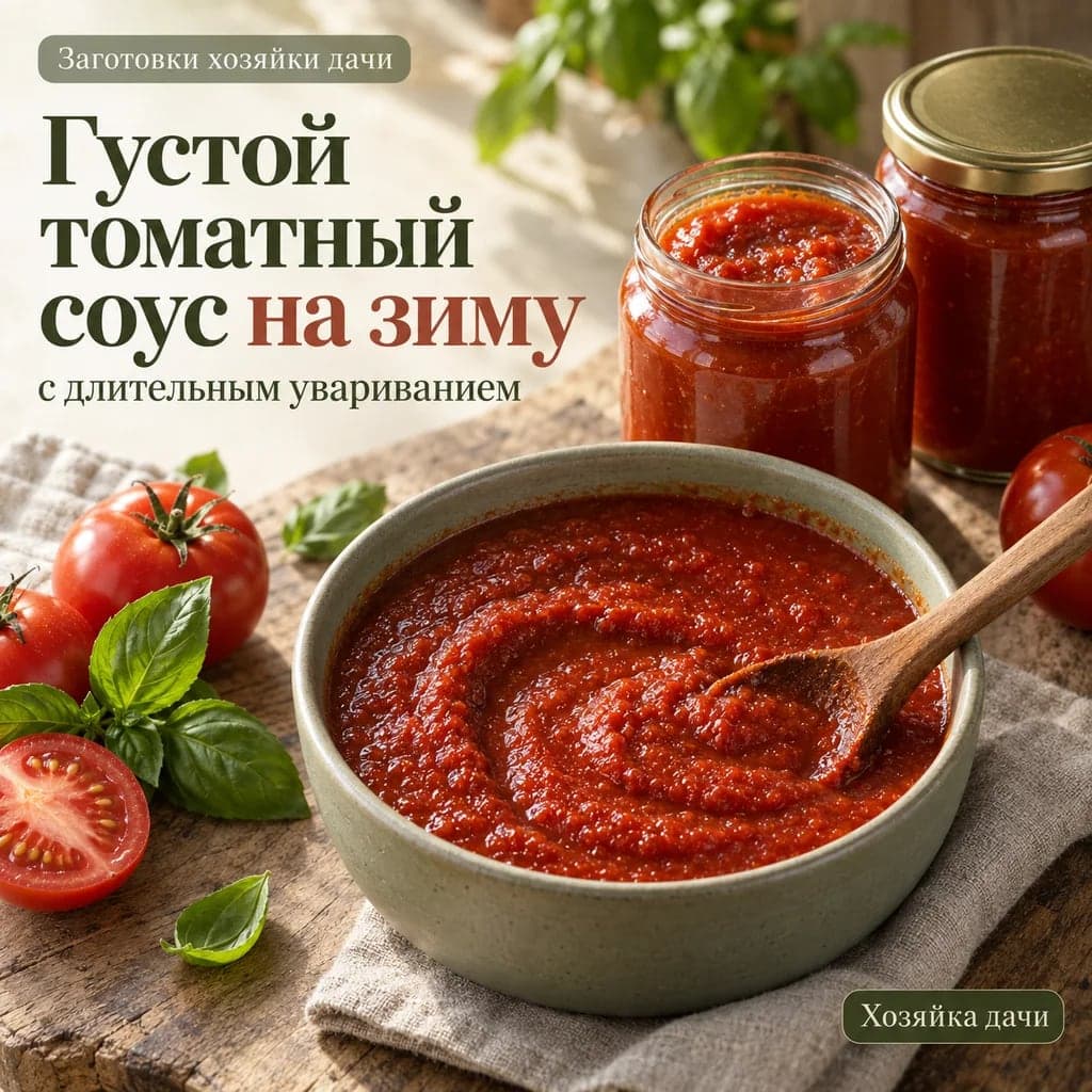 Густой томатный соус на зиму с длительным увариванием