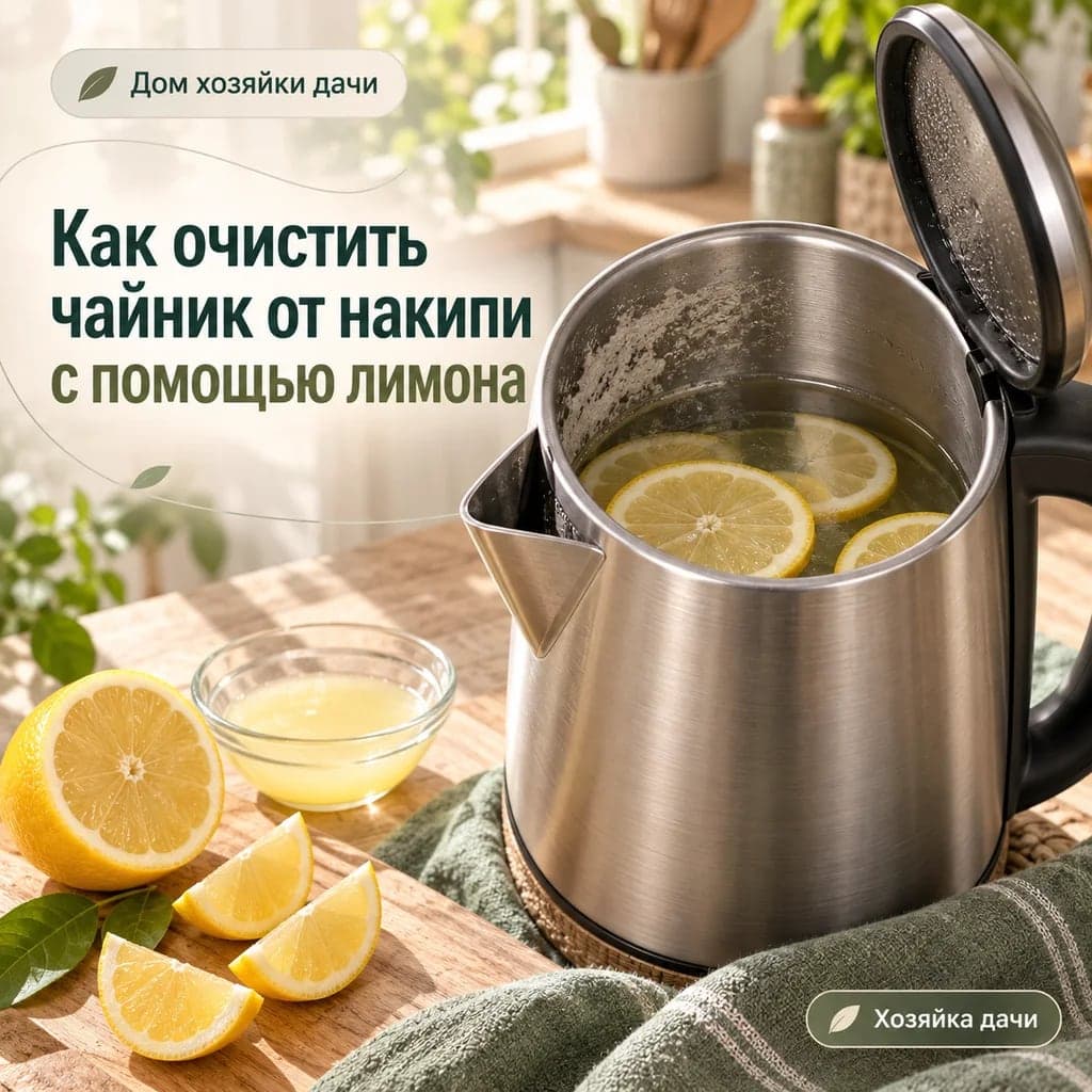 Как очистить чайник от накипи с помощью лимона