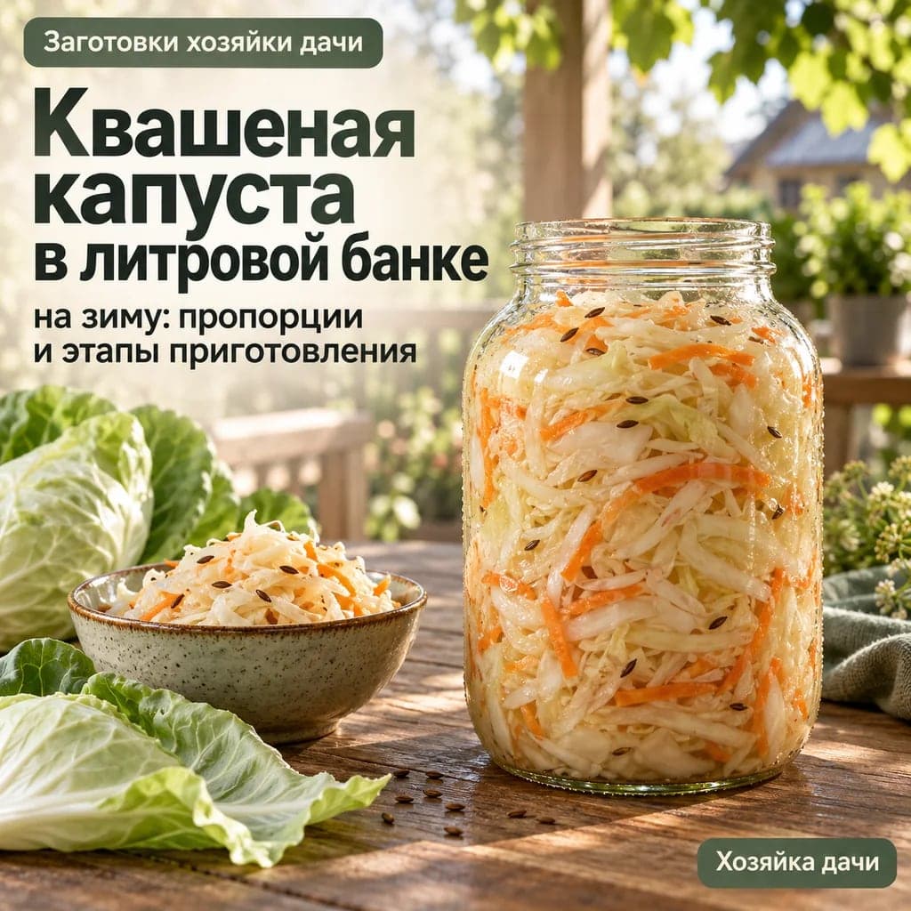 Квашеная капуста в литровой банке на зиму: пропорции и этапы приготовления