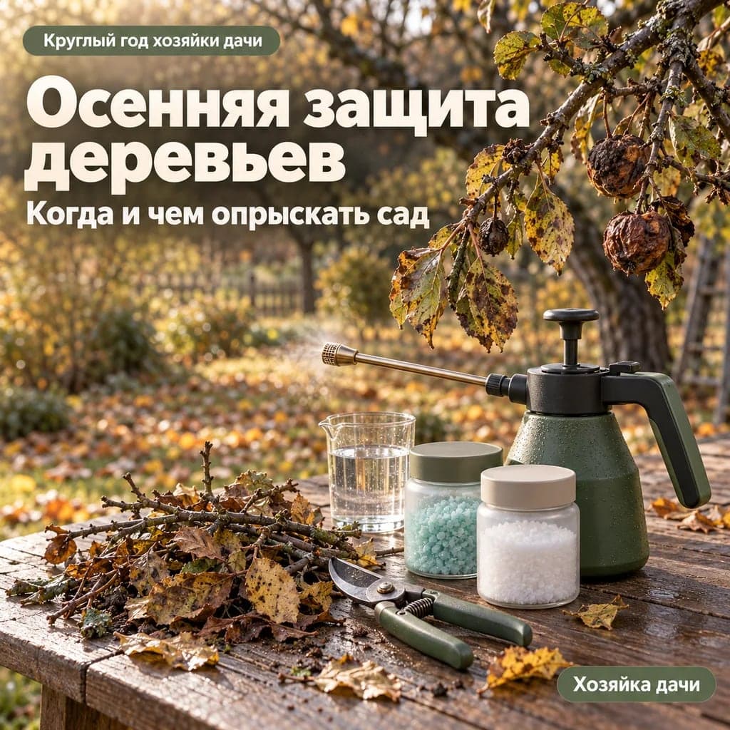Как обработать сад осенью: сроки и средства для опрыскивания деревьев