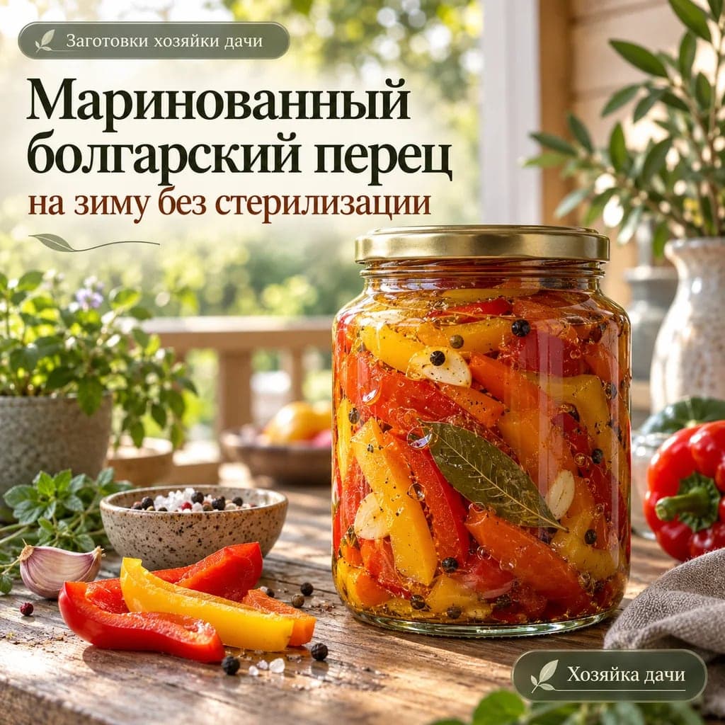Маринованный болгарский перец на зиму без стерилизации