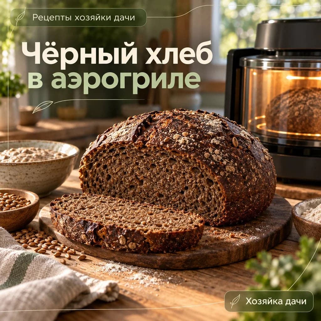 Как испечь чёрный хлеб в аэрогриле