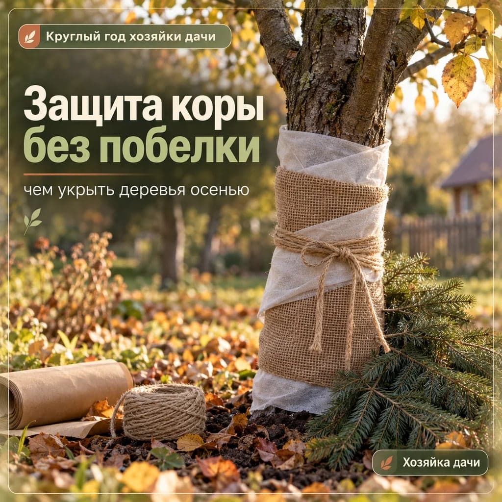 Чем заменить осеннюю побелку деревьев для защиты коры