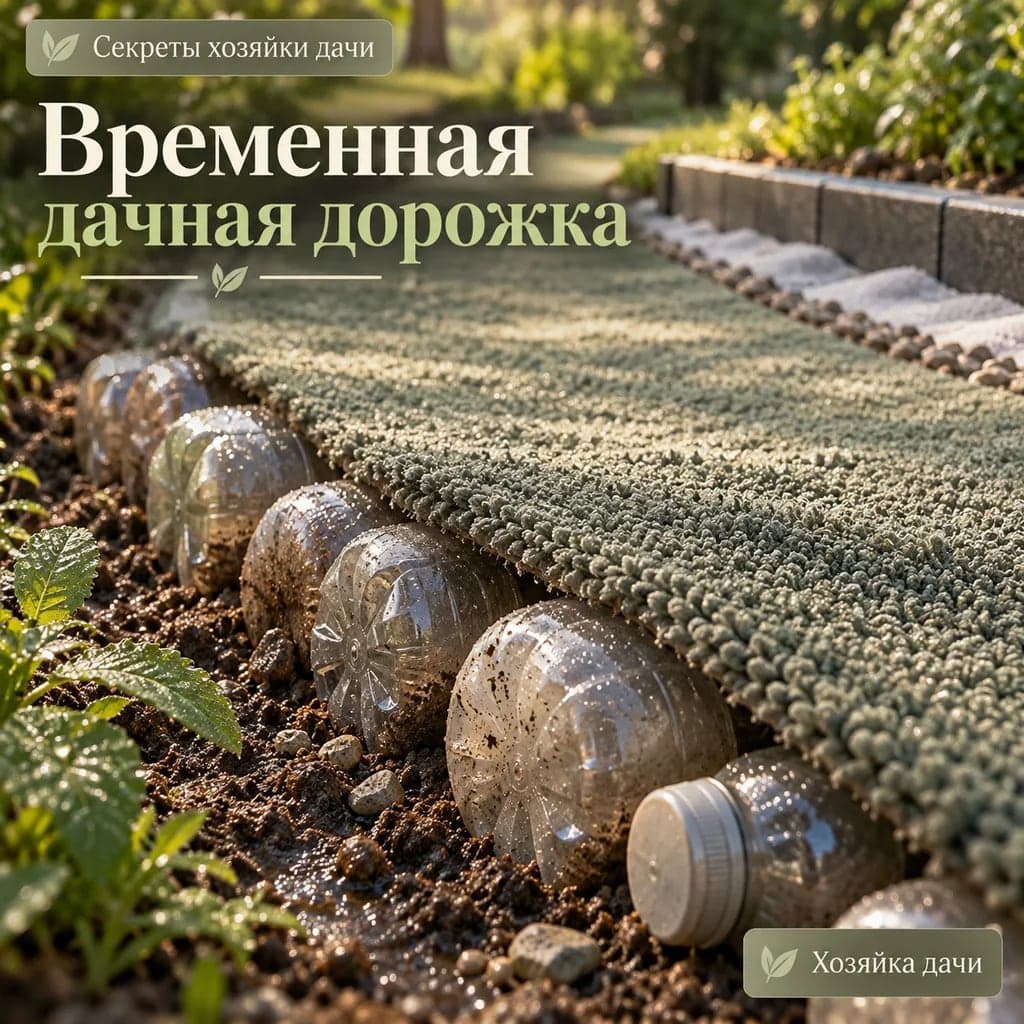 Ковролин и пластиковые бутылки как временная дачная дорожка: ограничения и рекомендации