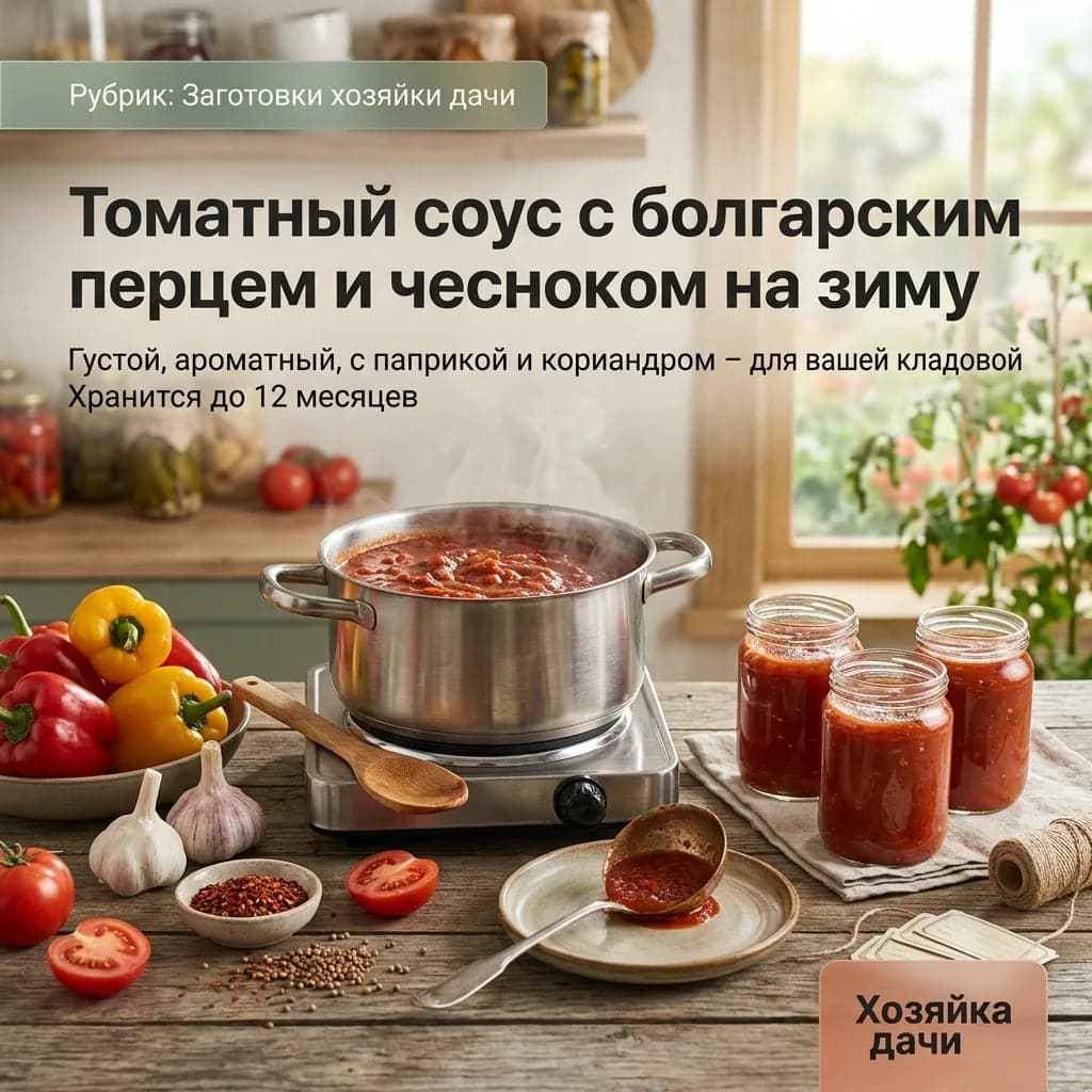 Томатный соус с болгарским перцем и чесноком на зиму
