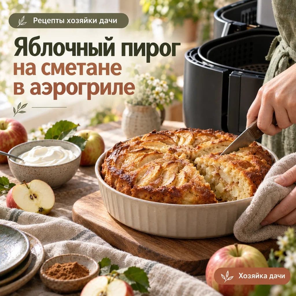 Пирог с яблоками в аэрогриле