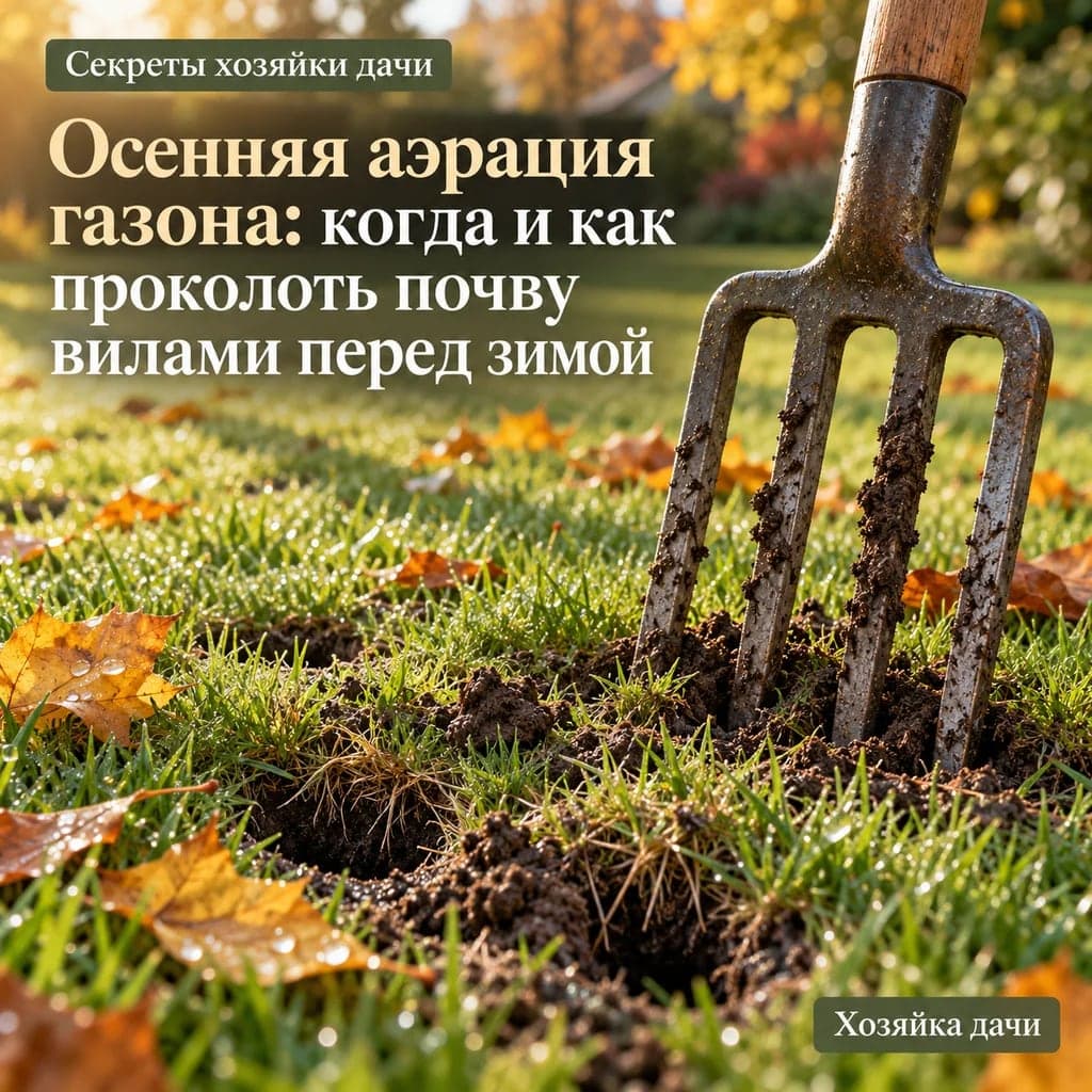 Осенняя аэрация газона: когда и как проколоть почву вилами перед зимой