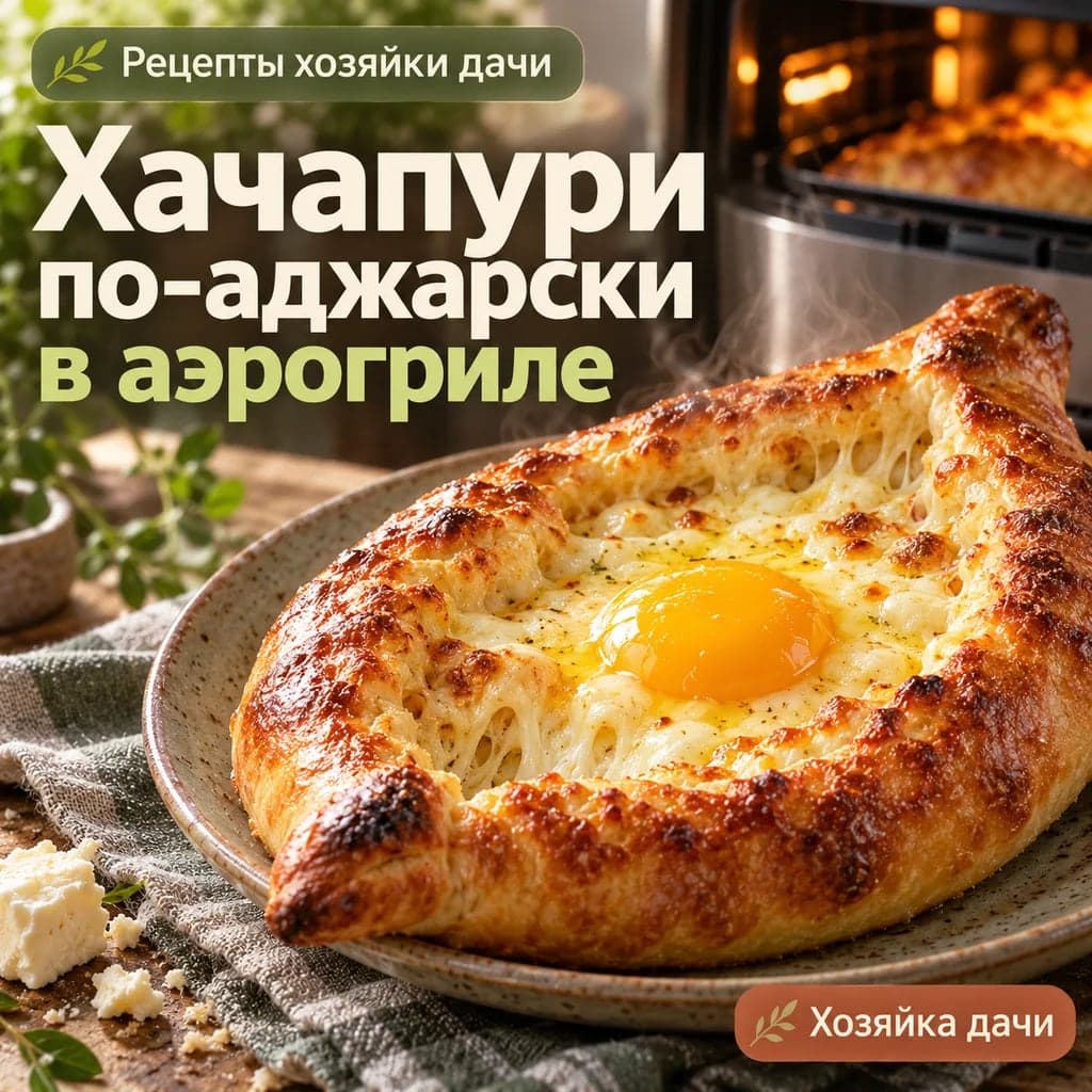 Хачапури по-аджарски в аэрогриле с сулугуни и брынзой