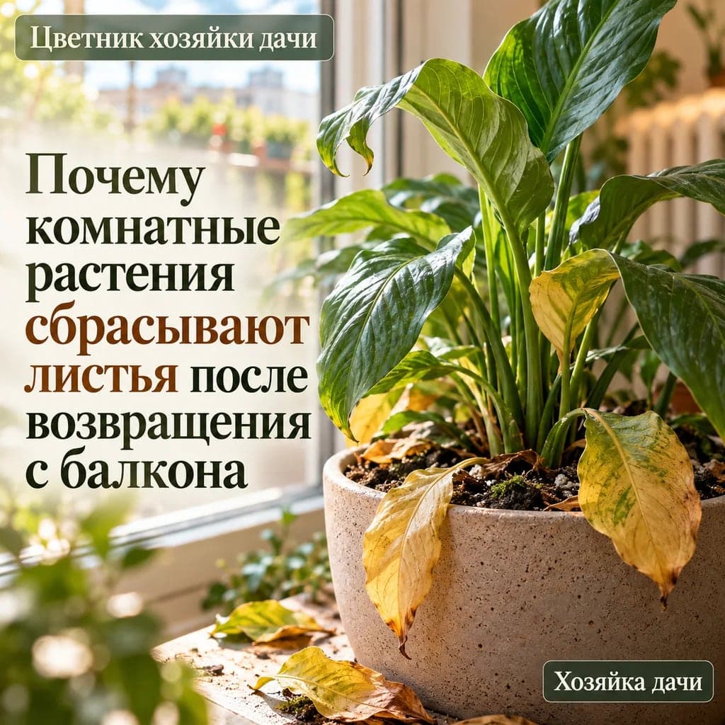 Почему комнатные растения сбрасывают листья после возвращения с балкона