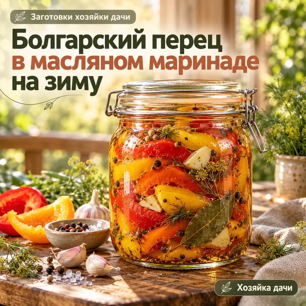Болгарский перец в масляном маринаде на зиму