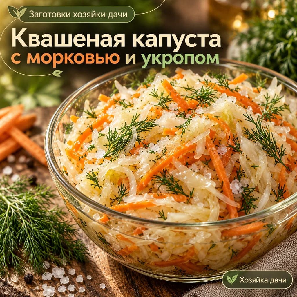 Квашеная капуста с морковью и укропом на зиму