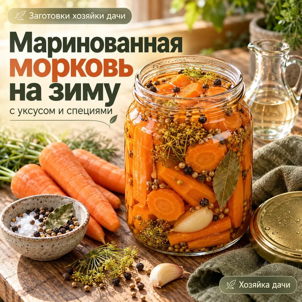 Маринованная морковь на зиму с уксусом и специями