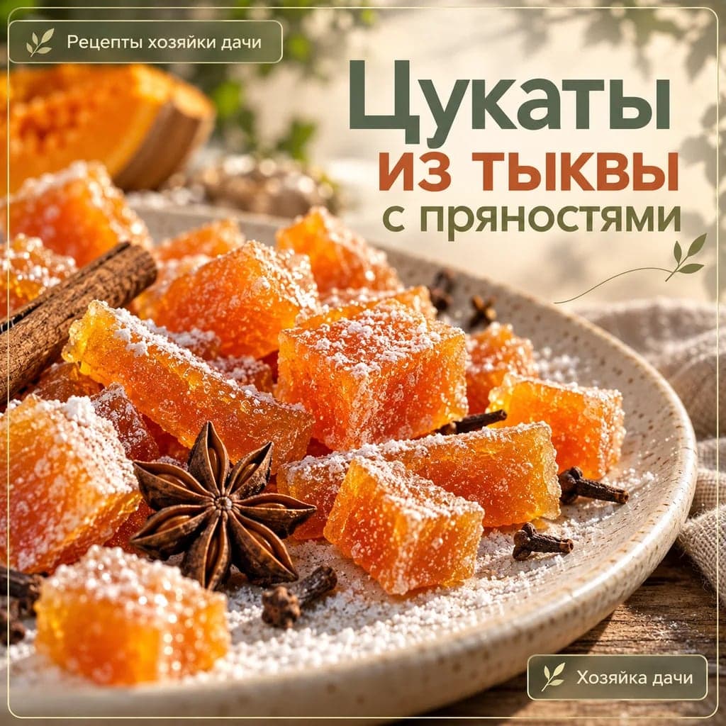 Цукаты из тыквы с пряностями в духовке