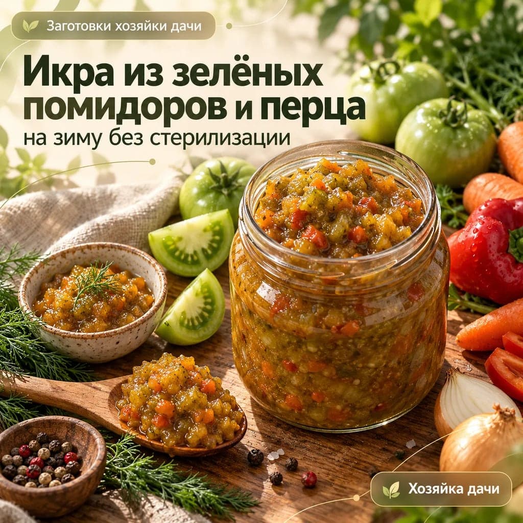 Икра из зеленых помидоров и болгарского перца на зиму
