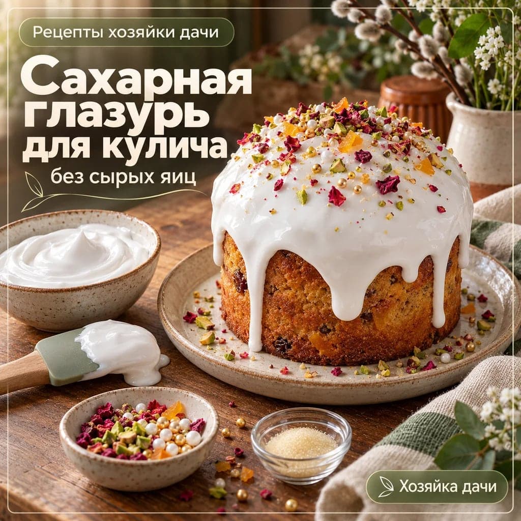 Рецепт сахарной глазури с желатином для кулича без сырых яиц