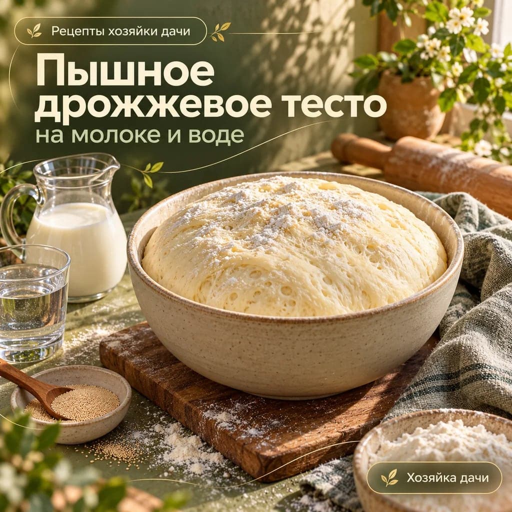 Пышное дрожжевое тесто на молоке и воде для домашней выпечки