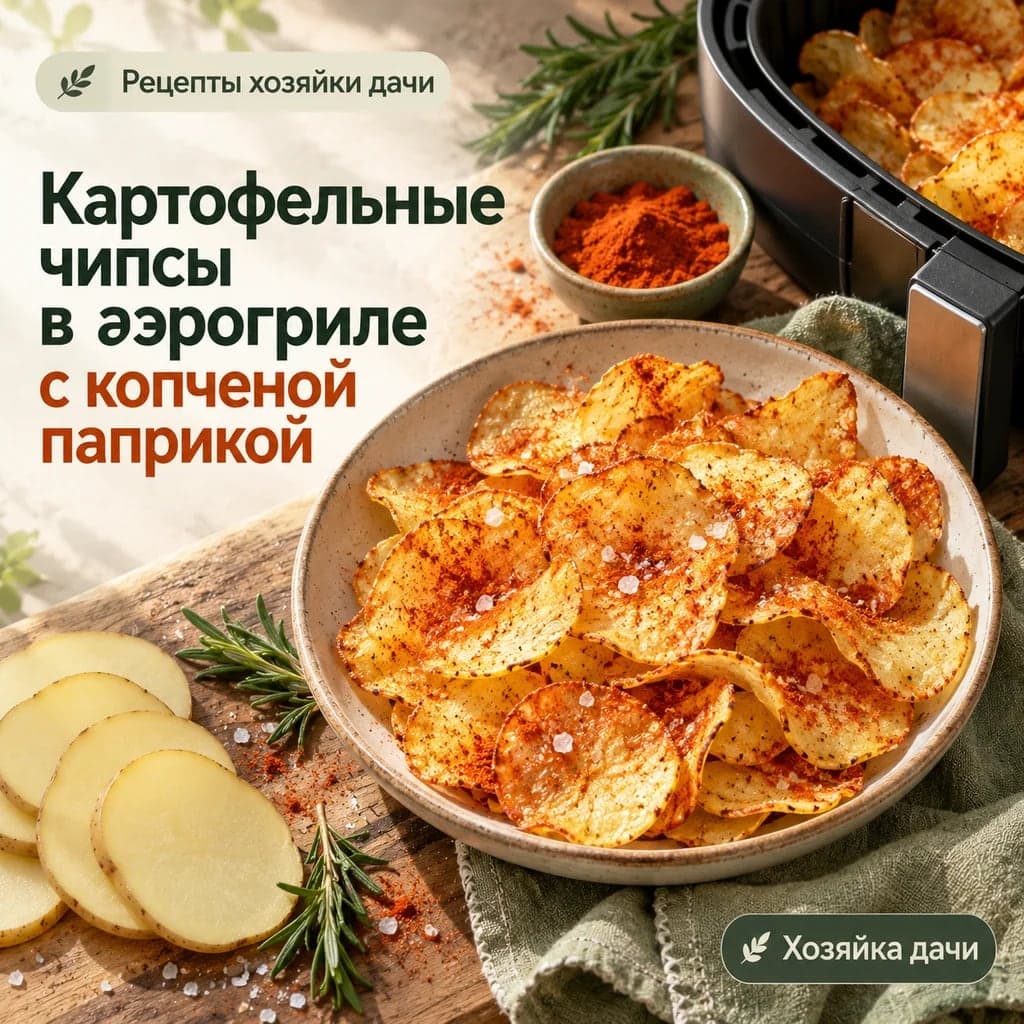 Картофельные чипсы в аэрогриле с копченой паприкой