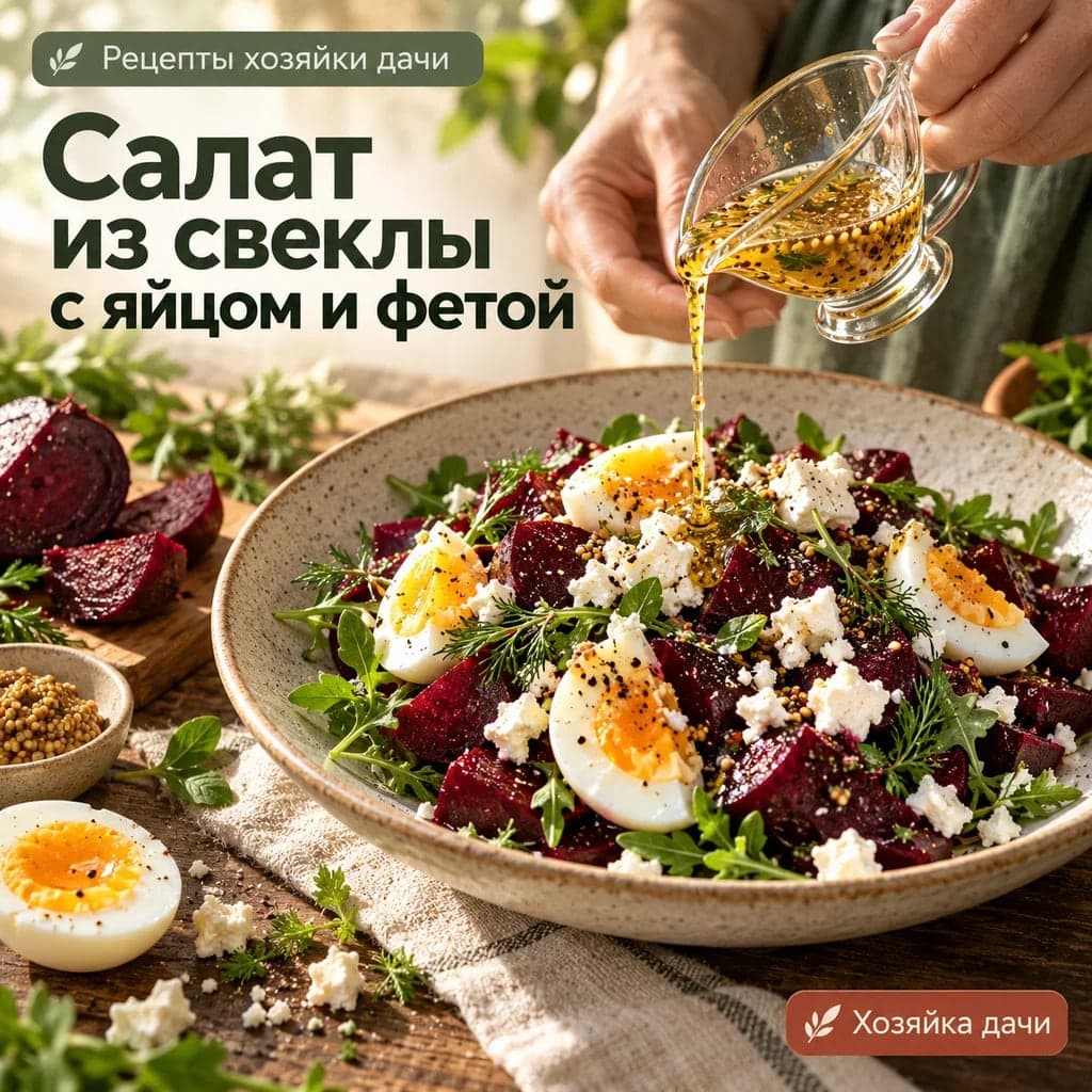 Салат из свеклы с яйцом и фетой
