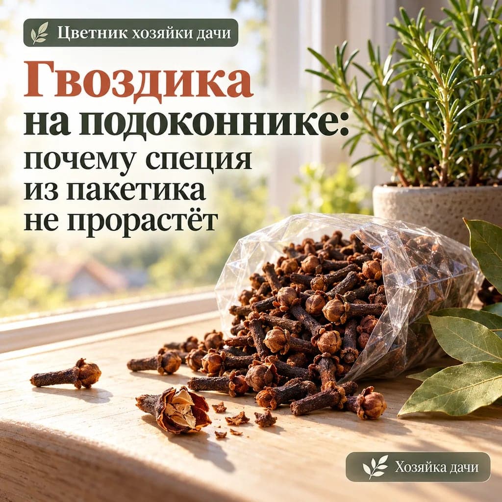 Гвоздика на подоконнике: почему специя из пакетика не прорастёт