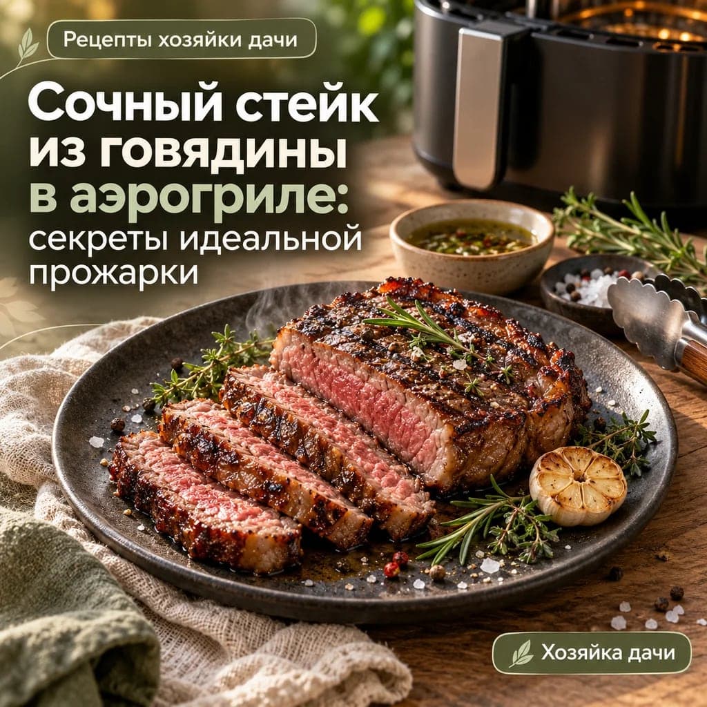 Сочный стейк из говядины в аэрогриле: секреты идеальной прожарки