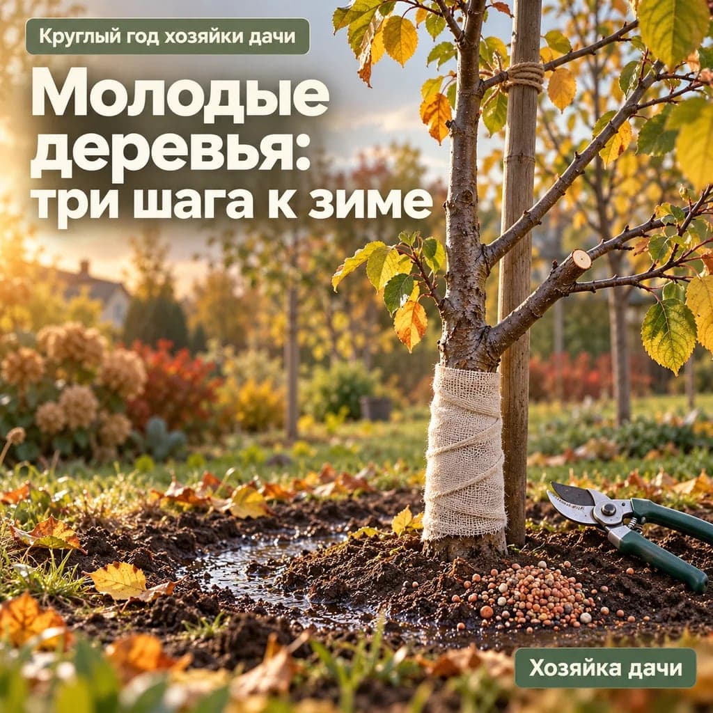 Молодые деревья перед зимой: 3 важных дела для защиты сада