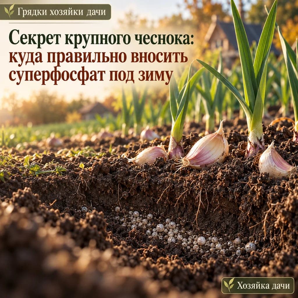 Секрет крупного чеснока: куда правильно вносить суперфосфат под зиму