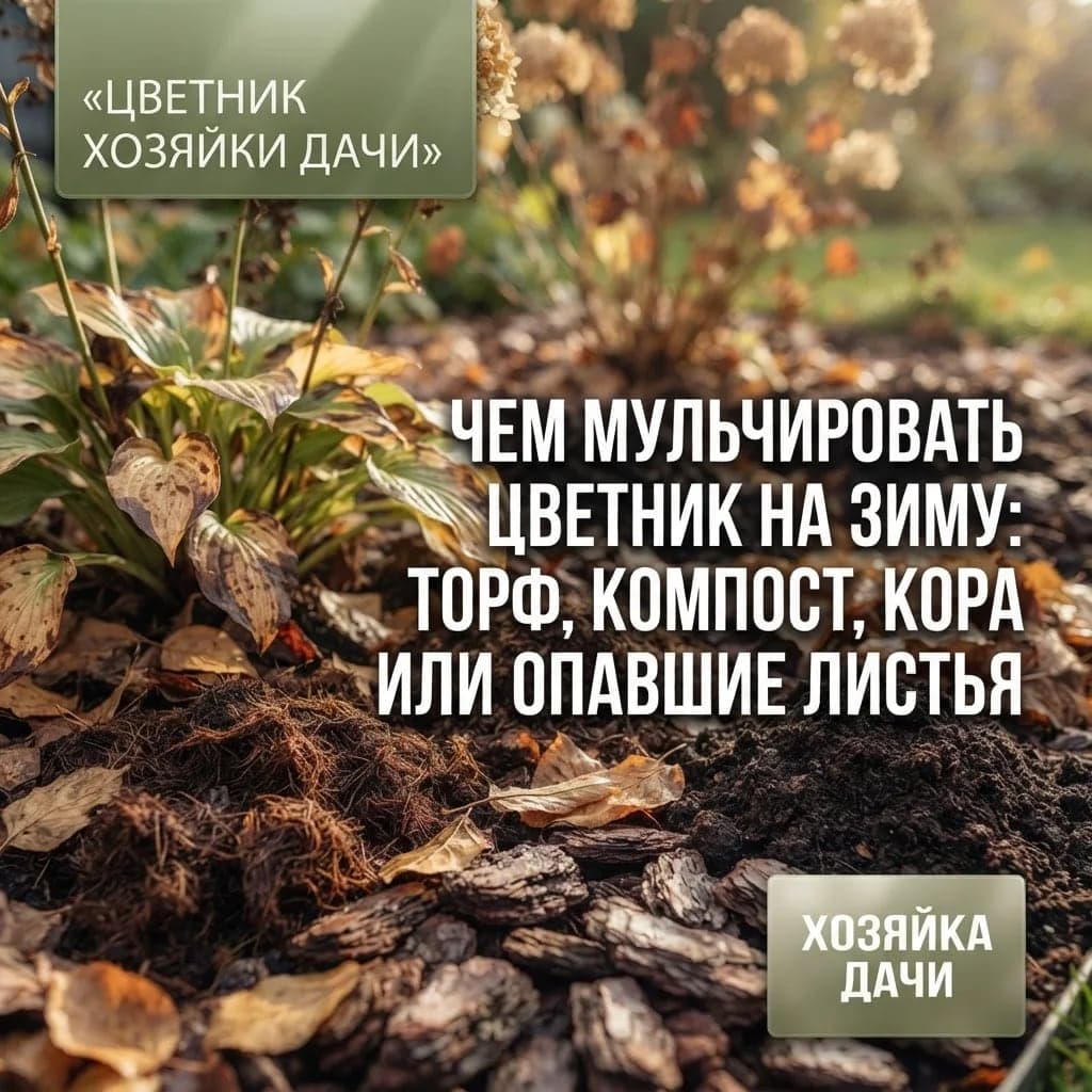 Чем мульчировать цветник на зиму: торф, компост, кора или опавшие листья