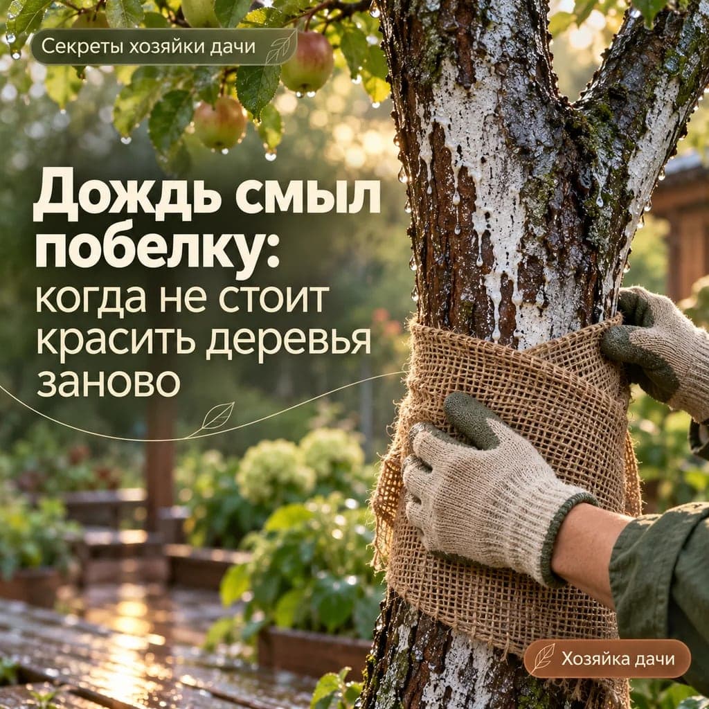 Дождь смыл побелку: когда не стоит красить деревья заново